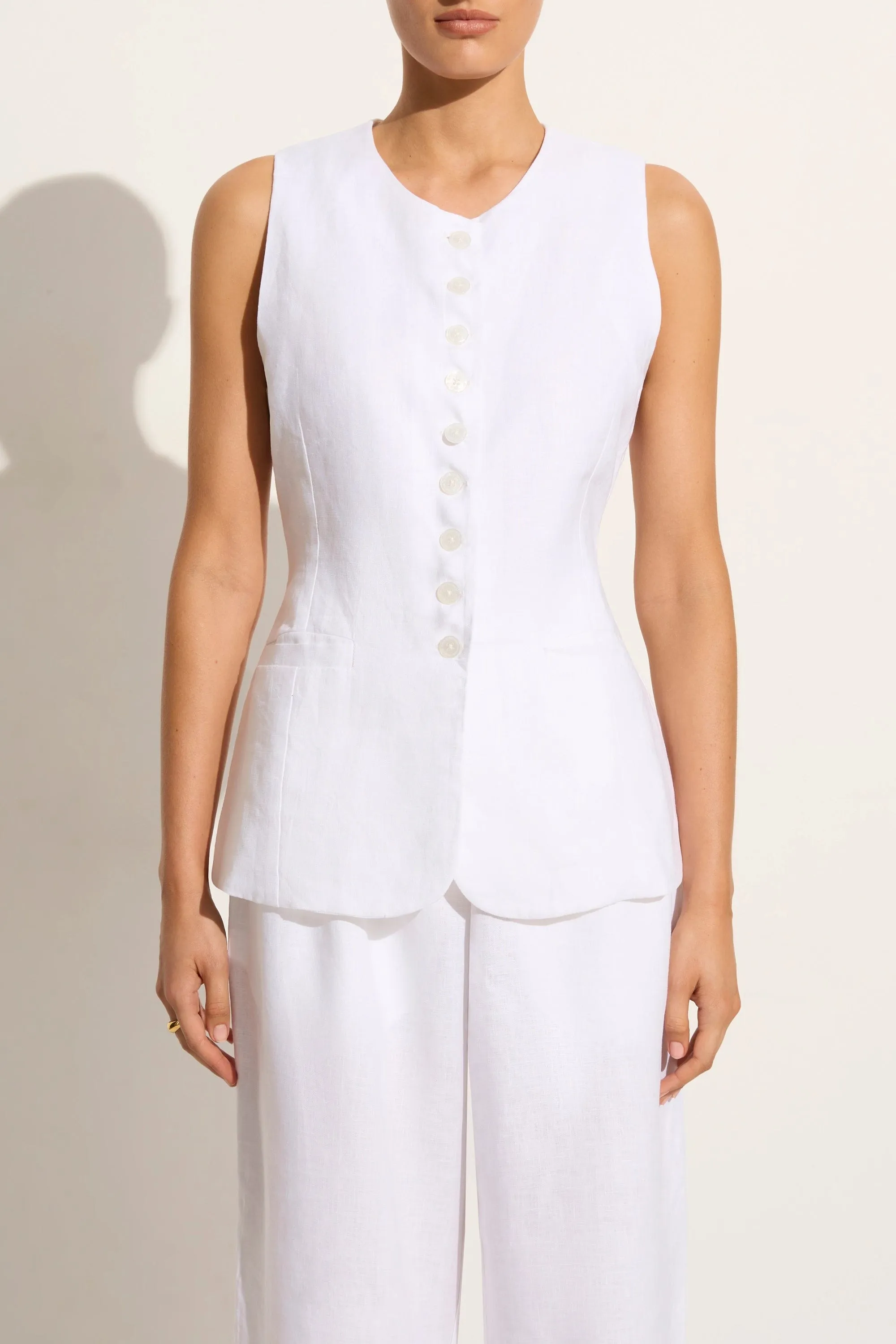 Domenico Vest White - Final Sale sold by Faithfull the Brand product image thumbnail 3