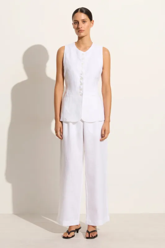 Domenico Vest White - Final Sale sold by Faithfull the Brand