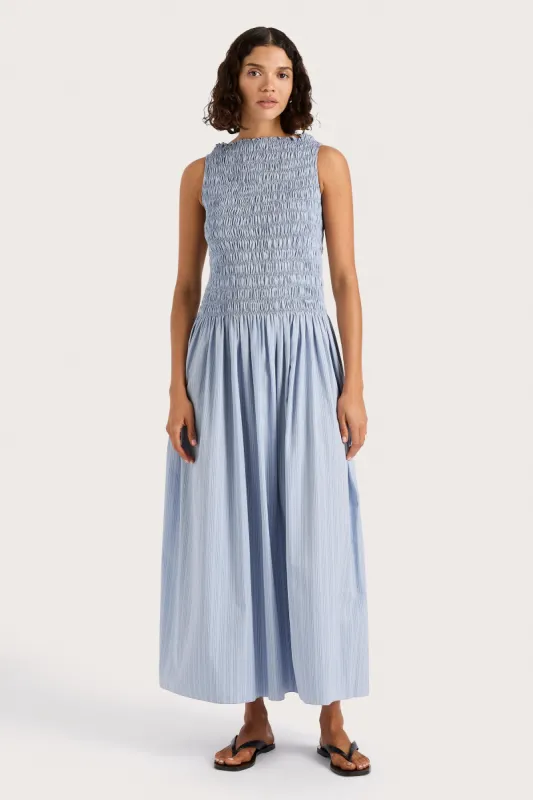 Noa Maxi Dress Blue Pinstripe - Final Sale sold by Faithfull the Brand