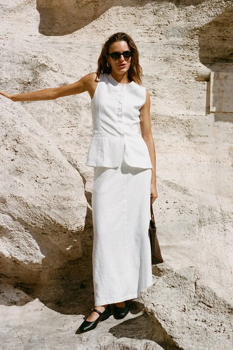 Nelli Skirt White - Final Sale sold by Faithfull the Brand product image thumbnail 2