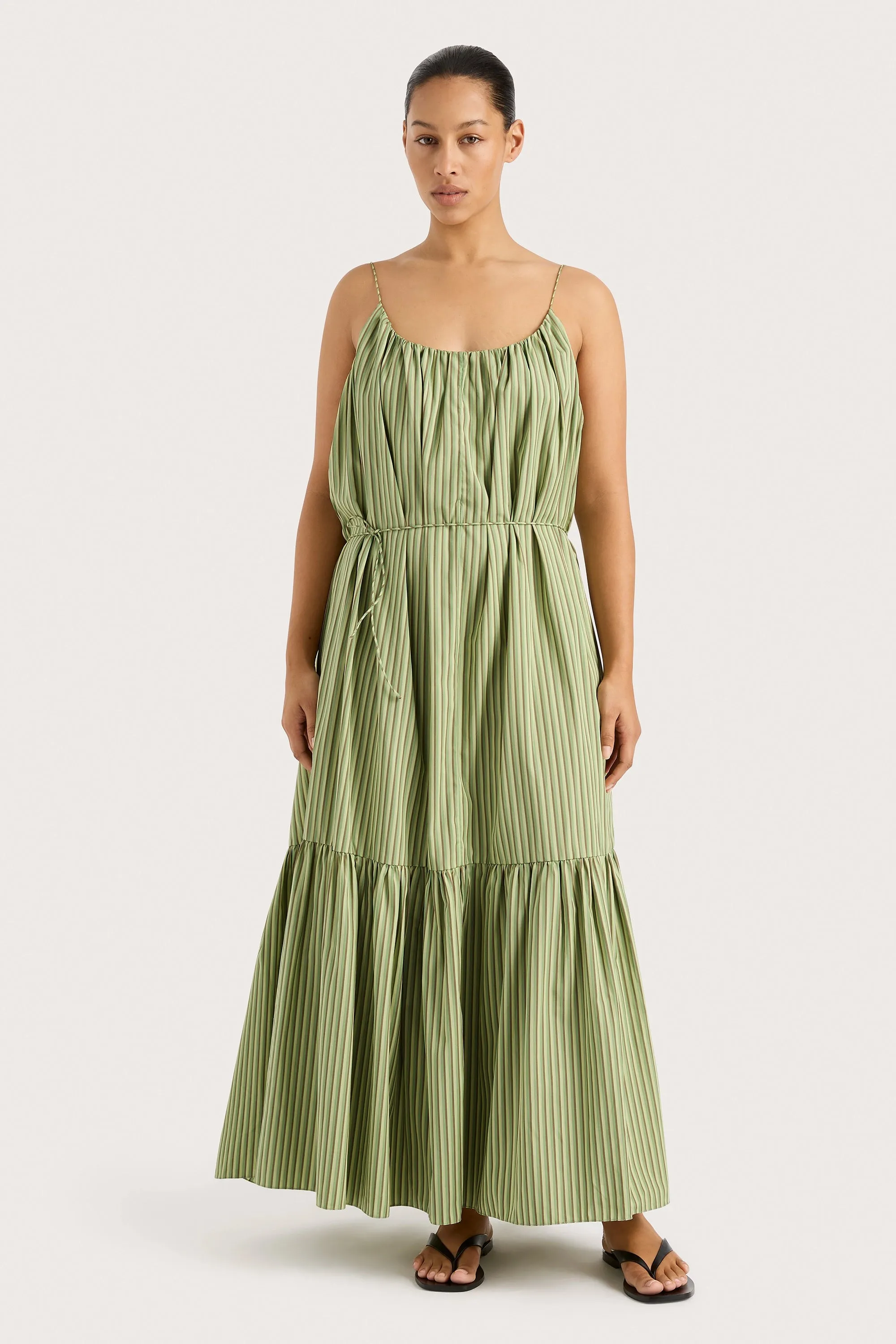 Elodie Maxi Dress Green Stripe - Final Sale sold by Faithfull the Brand product image thumbnail 3