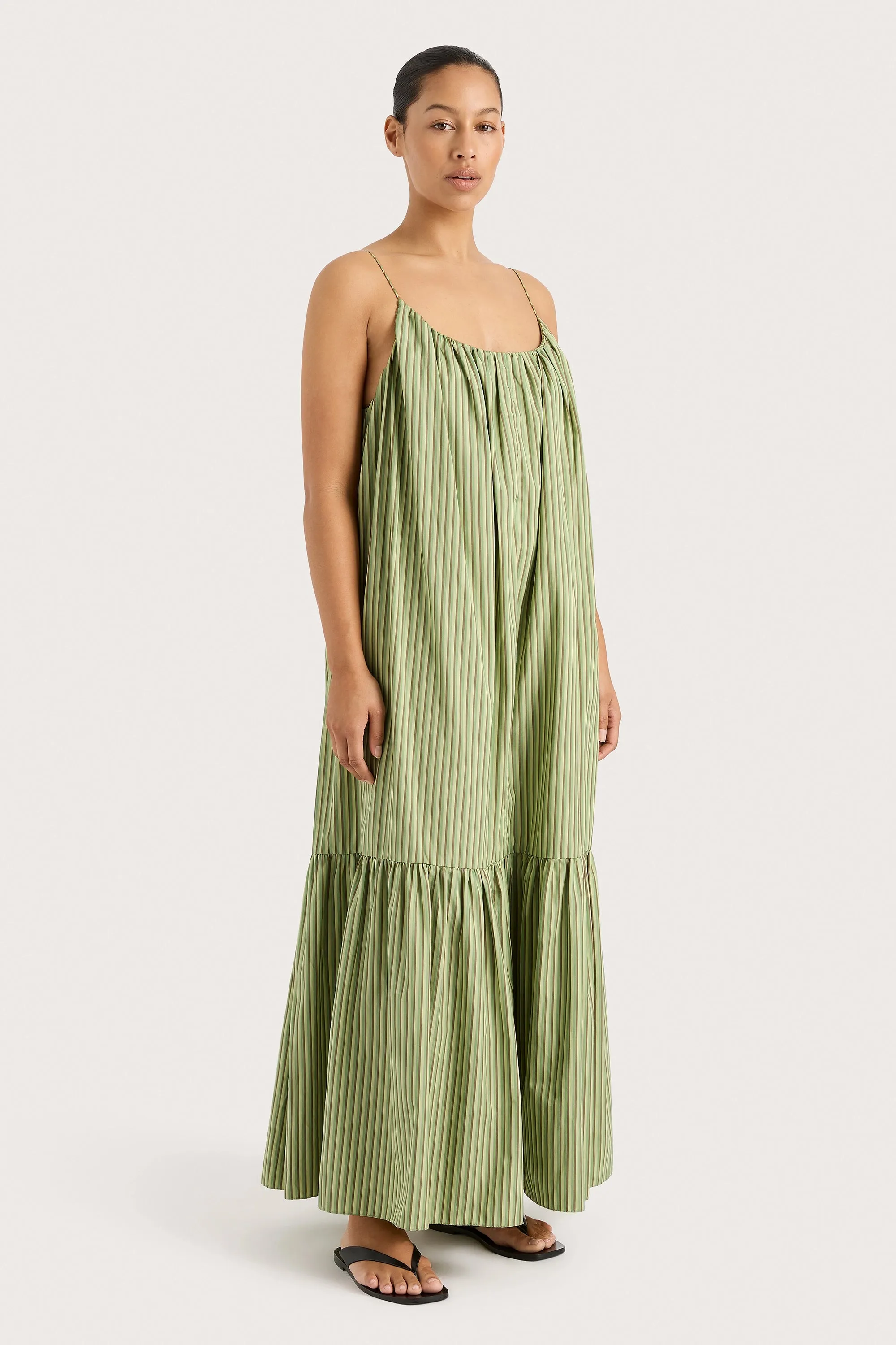 Elodie Maxi Dress Green Stripe - Final Sale sold by Faithfull the Brand product image thumbnail 4