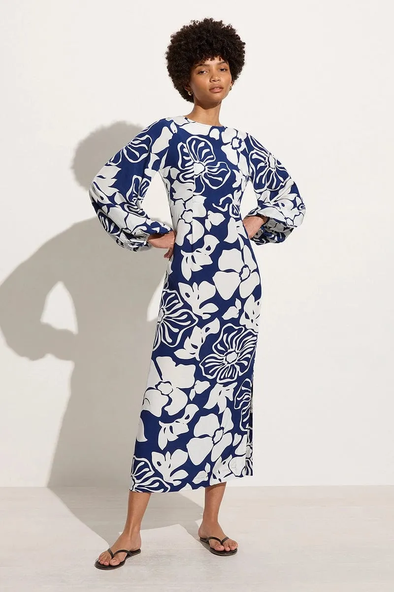 Rosarito Midi Dress Mica Floral Navy sold by Faithfull the Brand product image thumbnail 4