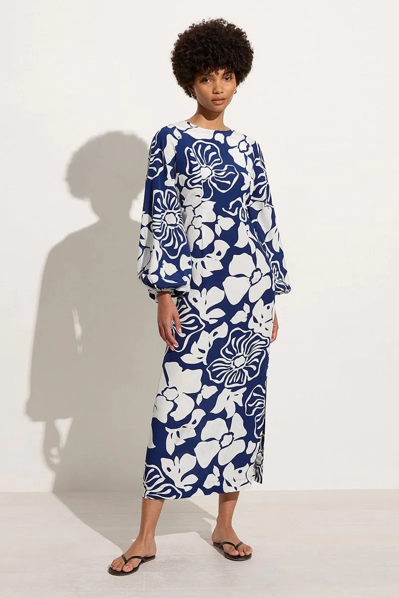 Rosarito Midi Dress Mica Floral Navy sold by Faithfull the Brand product image thumbnail 3