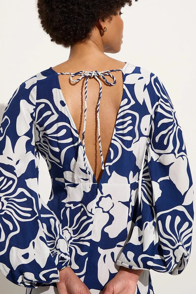 Rosarito Midi Dress Mica Floral Navy sold by Faithfull the Brand product image thumbnail 2