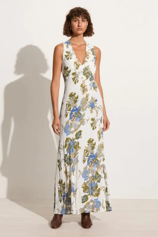 Romi Maxi Dress Escala Floral Ivory made by Faithfull the Brand