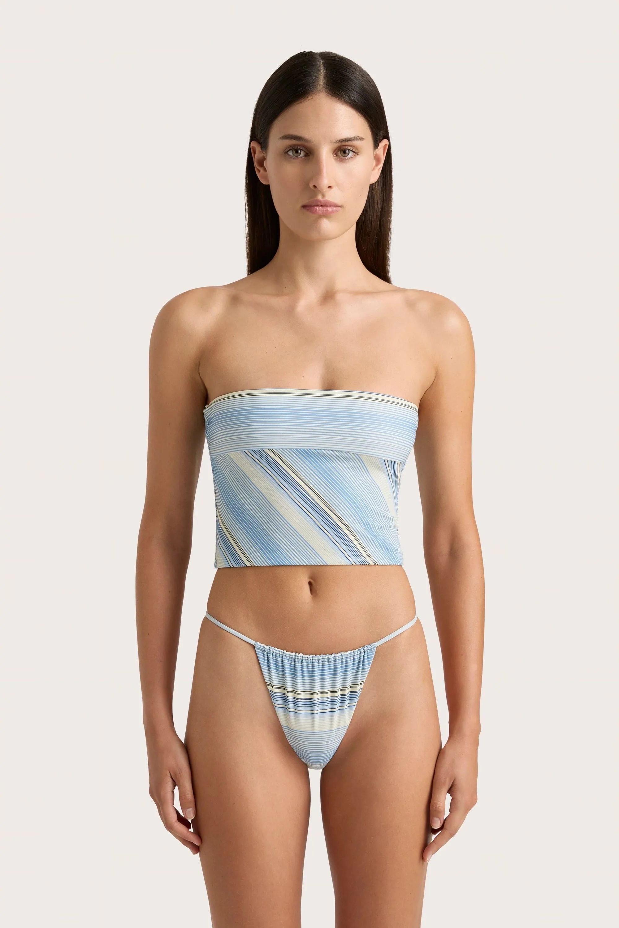 Jean Swim Top Futura Stripe Sky Blue - Final Sale sold by Faithfull the Brand product image thumbnail 2