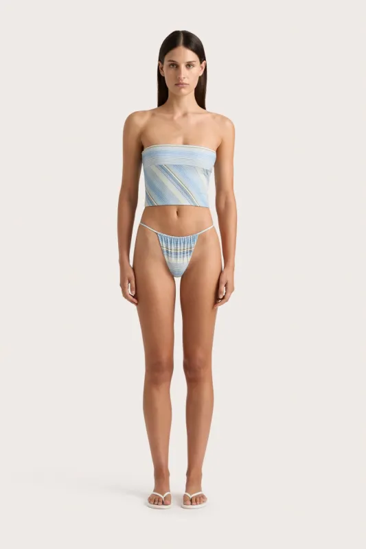 Jean Swim Top Futura Stripe Sky Blue - Final Sale sold by Faithfull the Brand