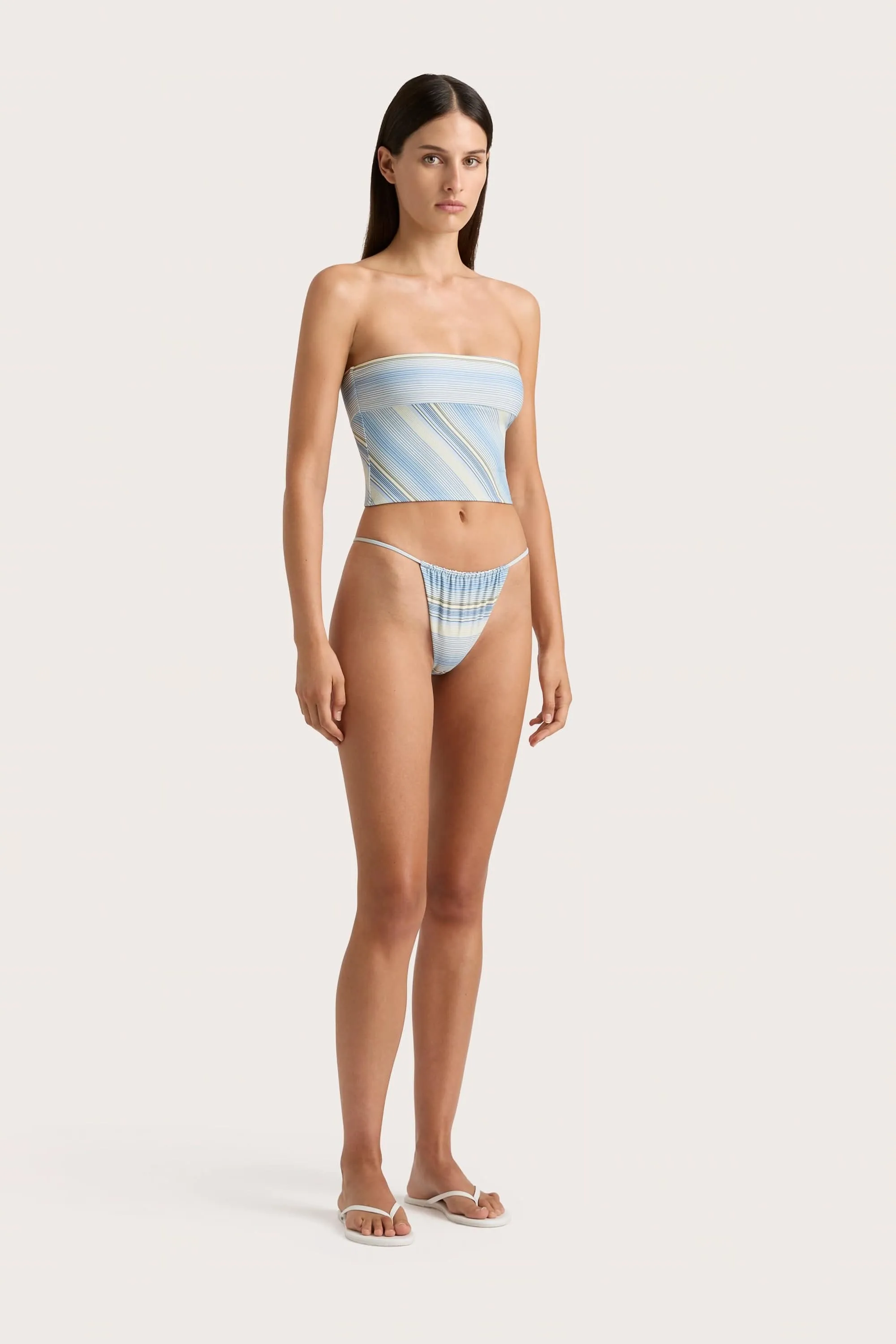 Jean Swim Top Futura Stripe Sky Blue - Final Sale sold by Faithfull the Brand product image thumbnail 3