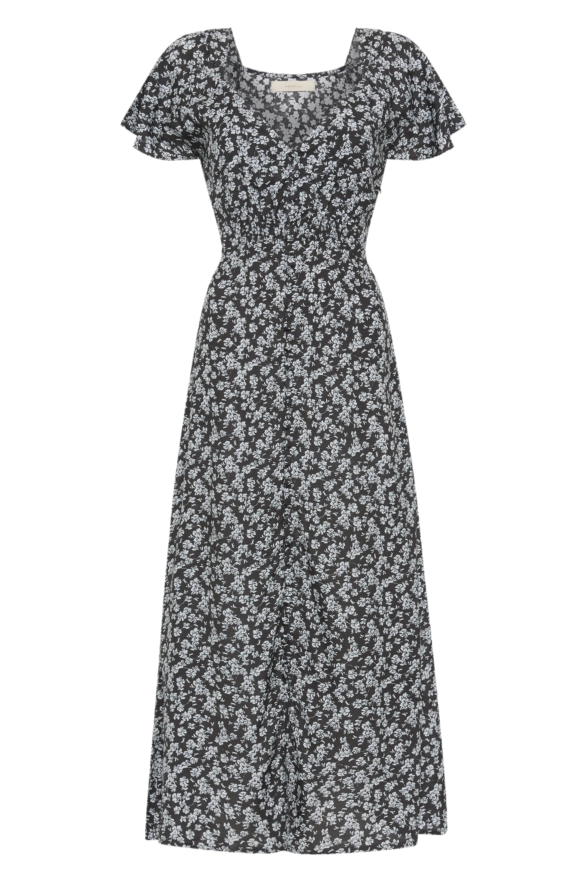 Aurelie Midi Dress Leilani Charred Navy - Final Sale sold by Faithfull the Brand product image thumbnail 5