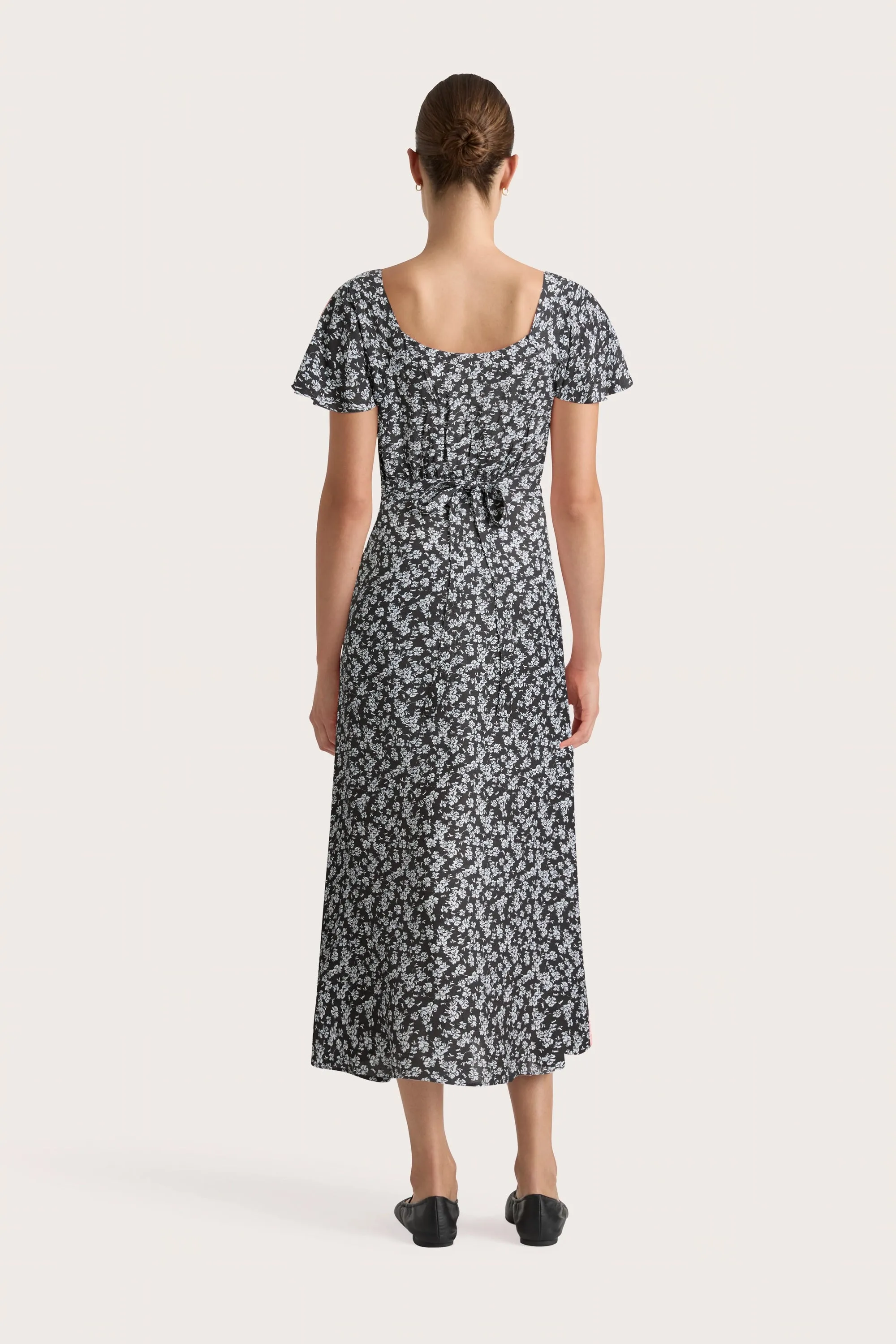 Aurelie Midi Dress Leilani Charred Navy - Final Sale sold by Faithfull the Brand product image thumbnail 4