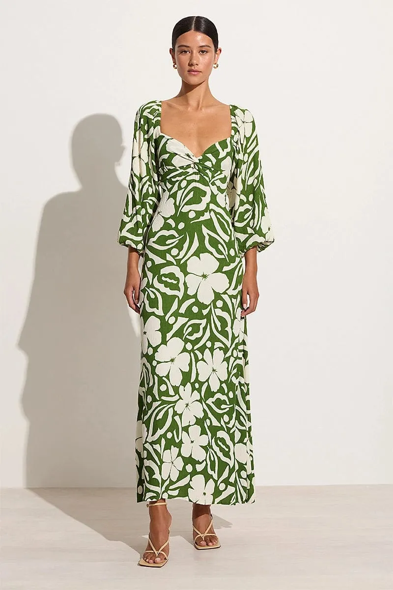 Ondina Midi Dress Pavito Floral Olive - Final Sale sold by Faithfull the Brand product image thumbnail 5