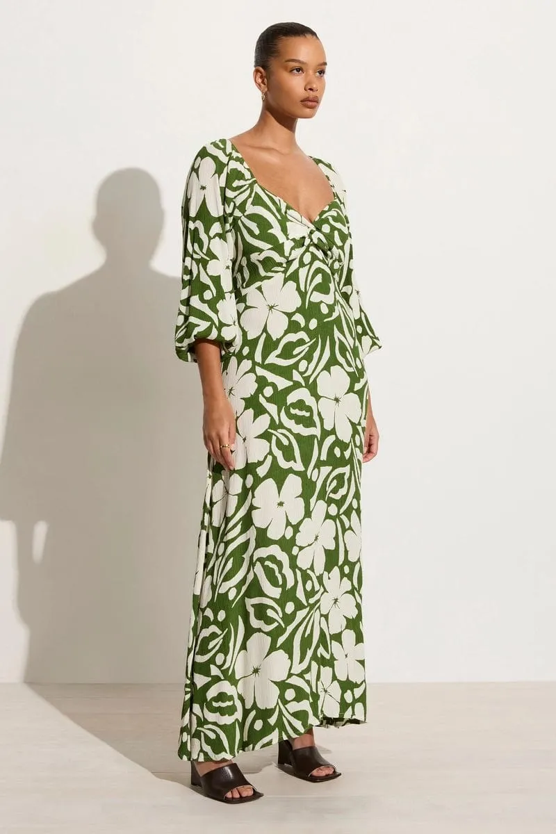 Ondina Midi Dress Pavito Floral Olive - Final Sale sold by Faithfull the Brand product image thumbnail 3