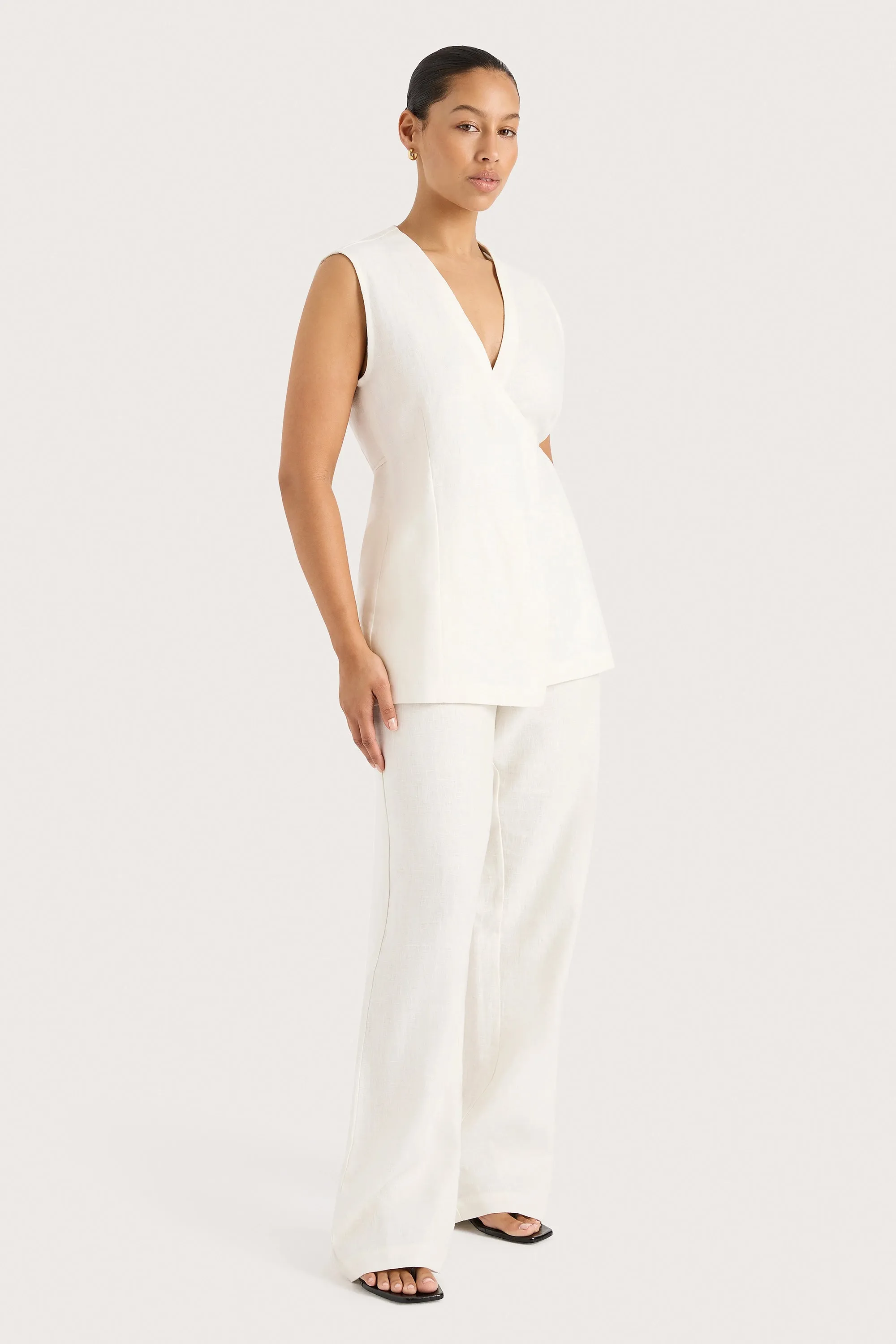 Lulea Wrap Vest White - Final Sale - Final Sale sold by Faithfull the Brand