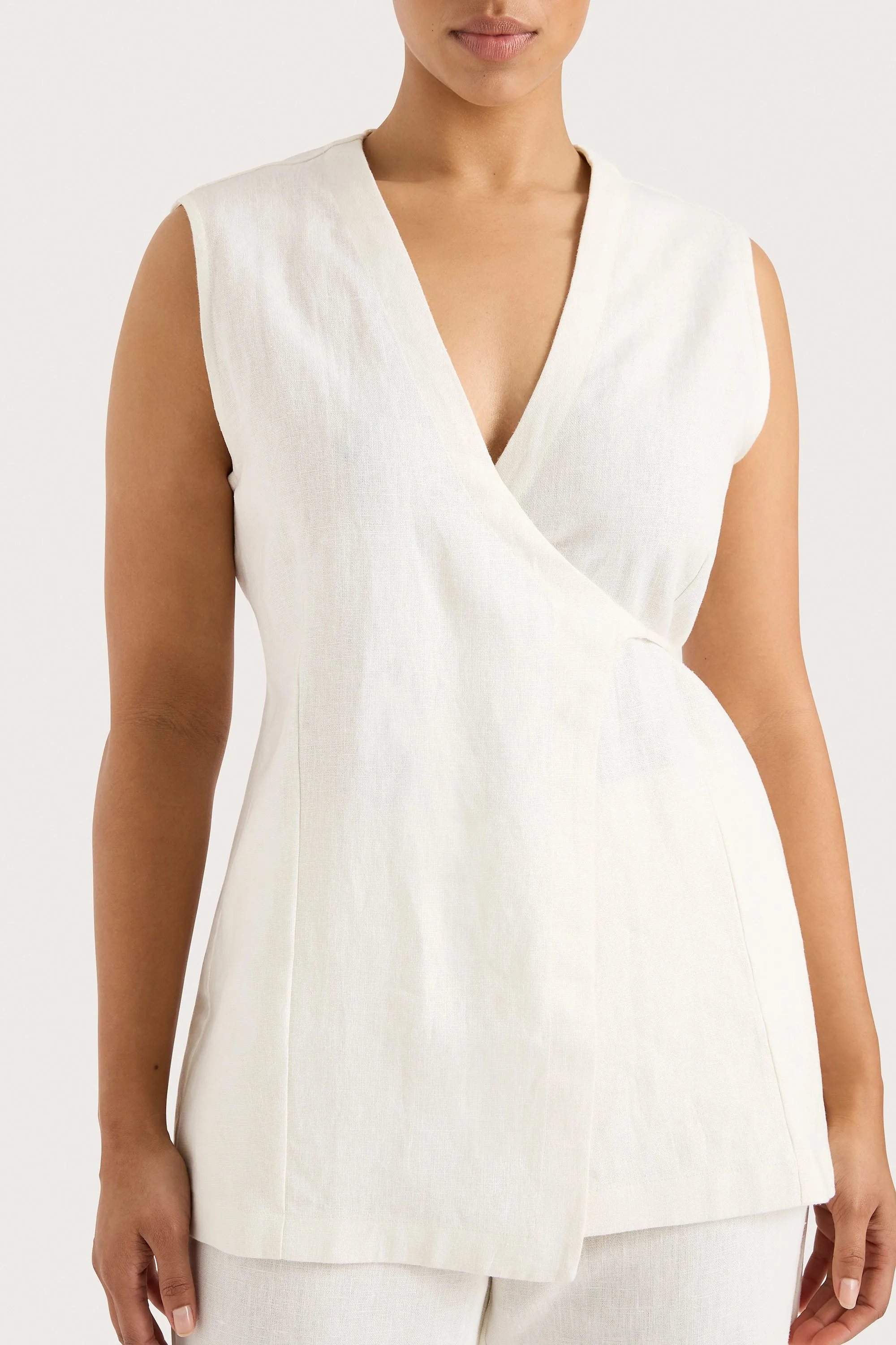 Lulea Wrap Vest White - Final Sale - Final Sale sold by Faithfull the Brand product image thumbnail 2