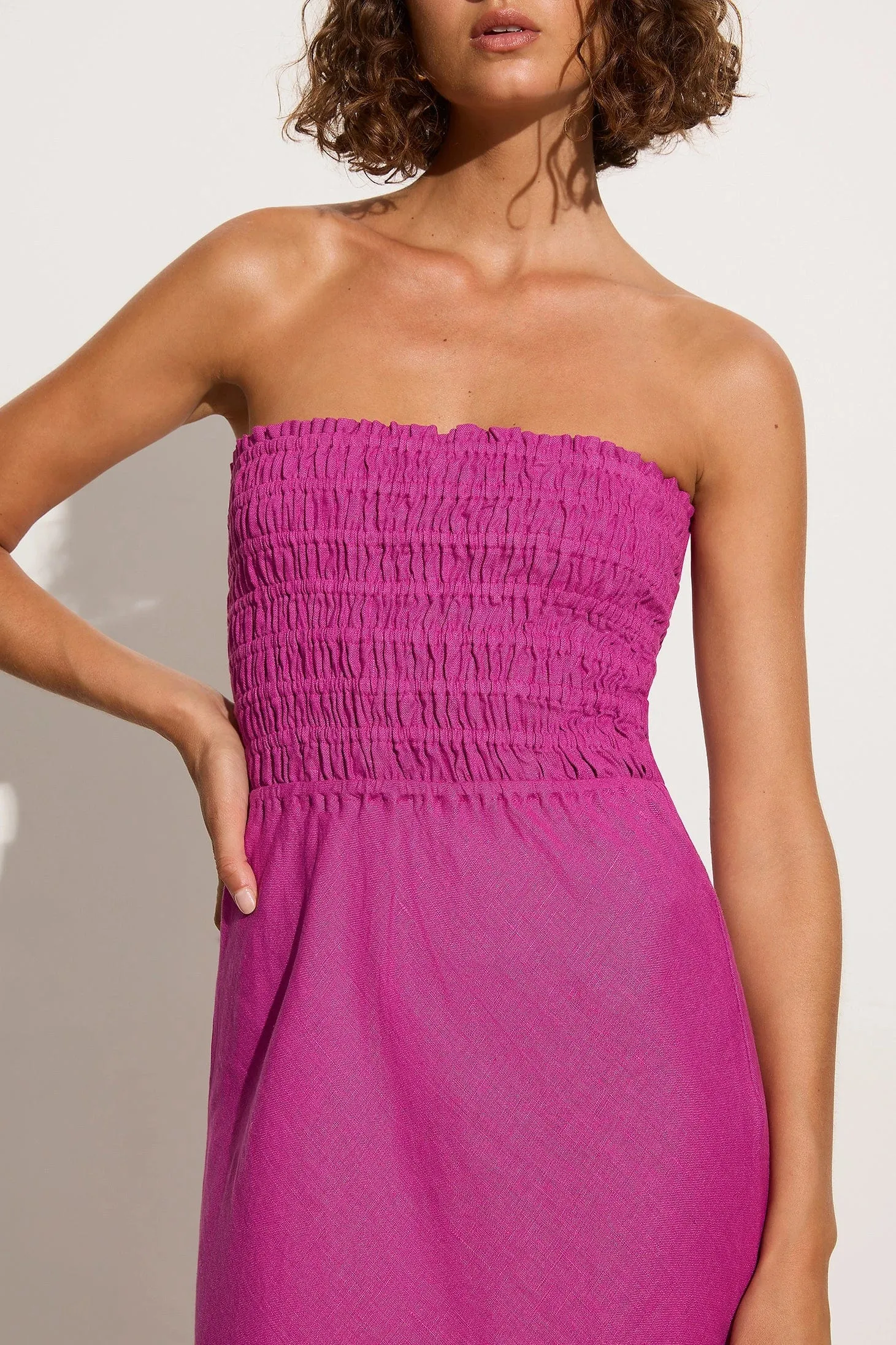 Do Dora Midi Dress Magenta - Final Sale sold by Faithfull the Brand product image thumbnail 2