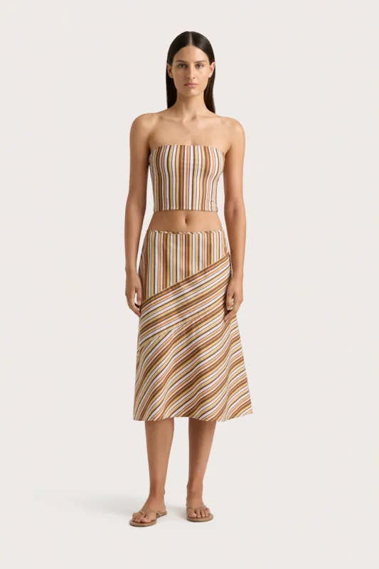 En Vau Skirt Terracotta Stripe - Final Sale sold by Faithfull the Brand