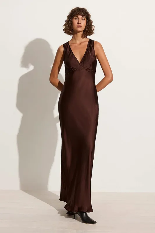Barossa Maxi Dress Dark Truffle sold by Faithfull the Brand