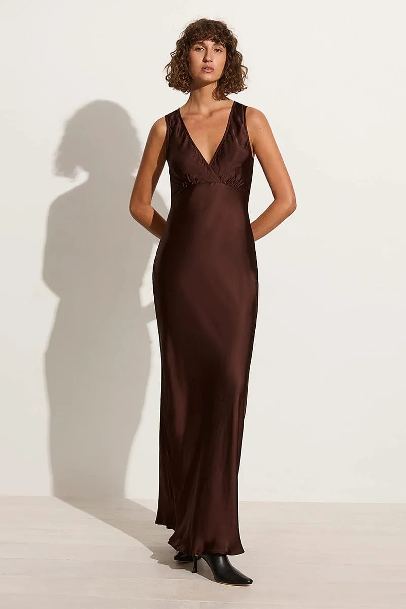 Barossa Maxi Dress Dark Truffle sold by Faithfull the Brand