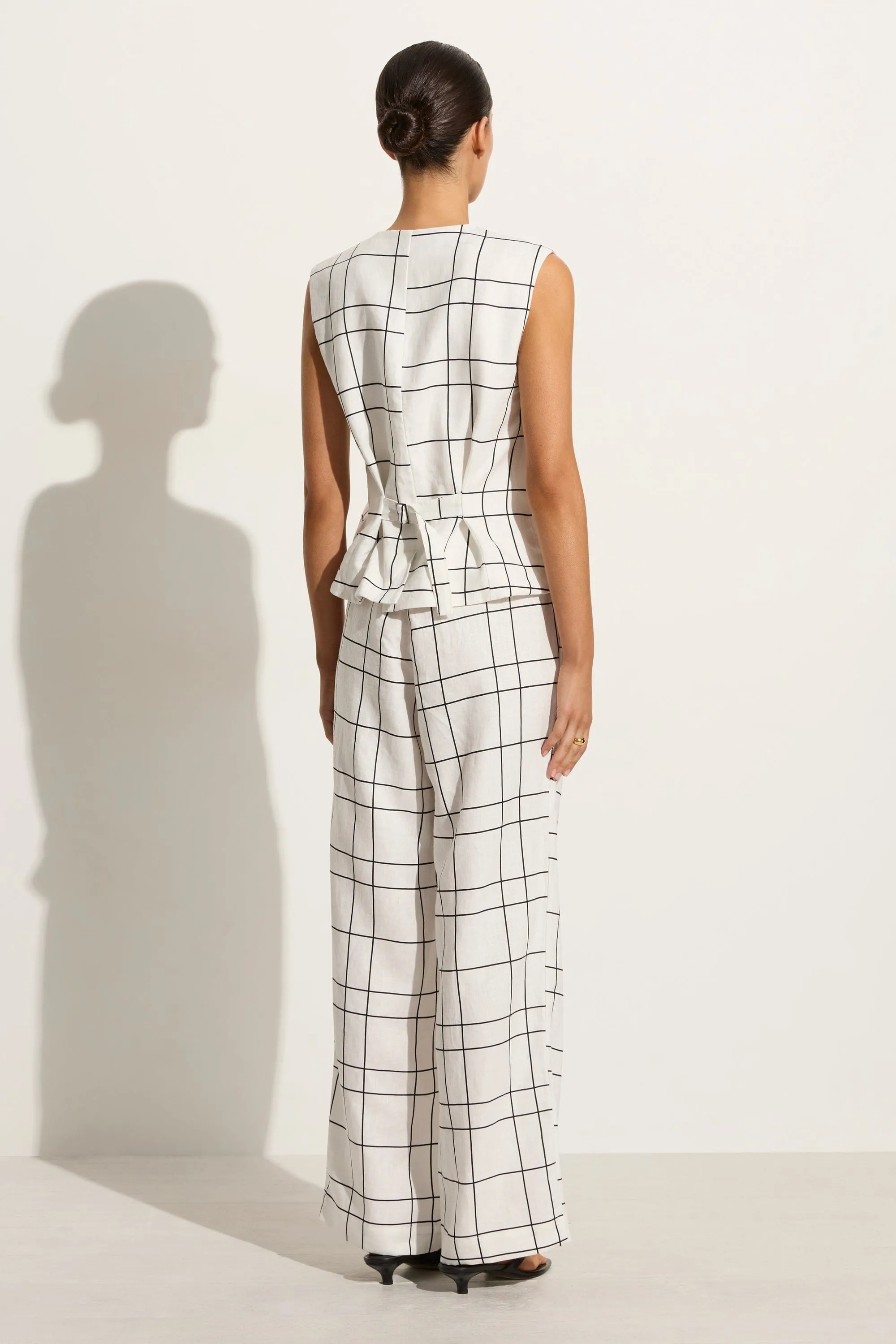 Duomo Pant Letizia Check White - Final Sale sold by Faithfull the Brand product image thumbnail 4