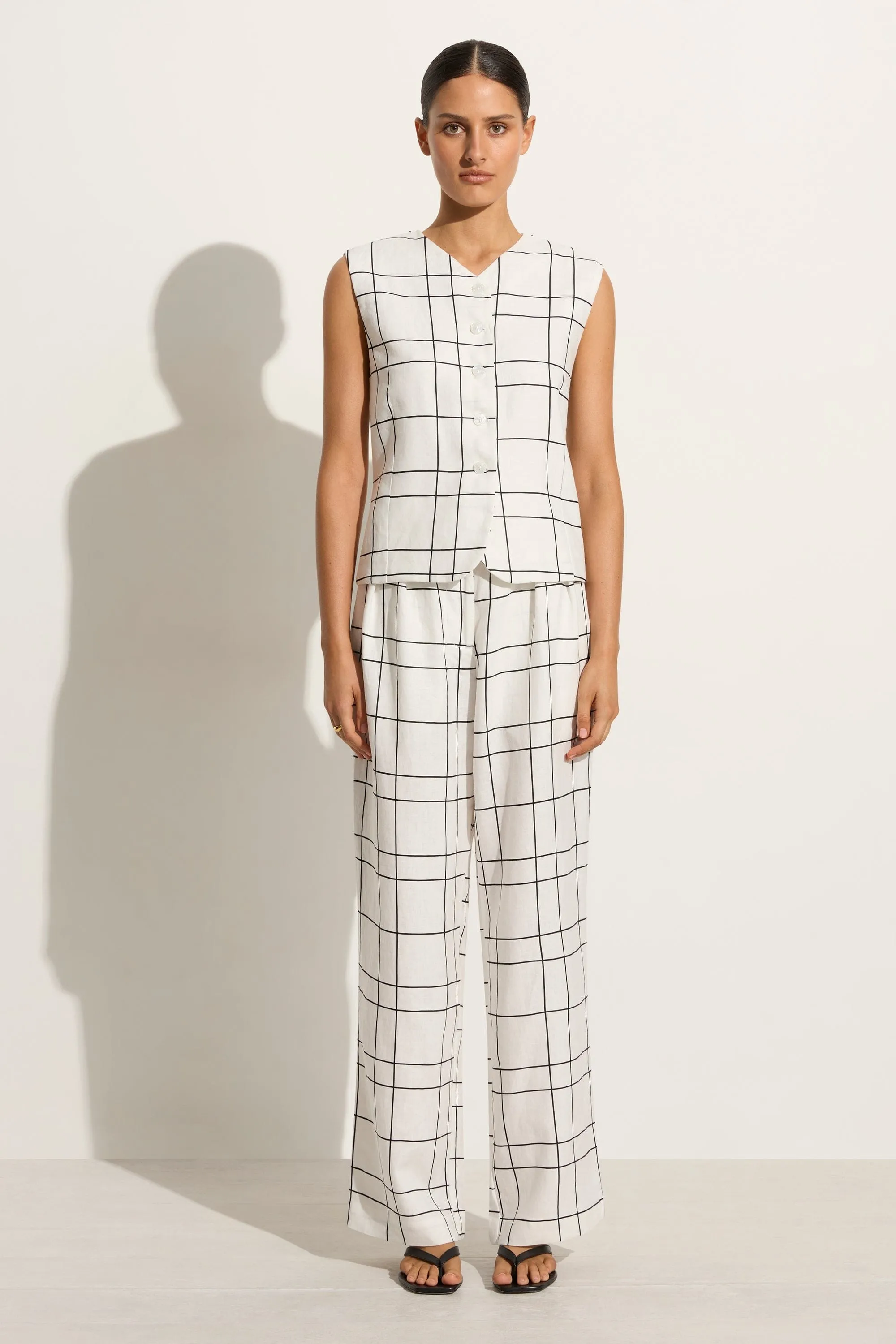 Duomo Pant Letizia Check White - Final Sale sold by Faithfull the Brand product image thumbnail 3
