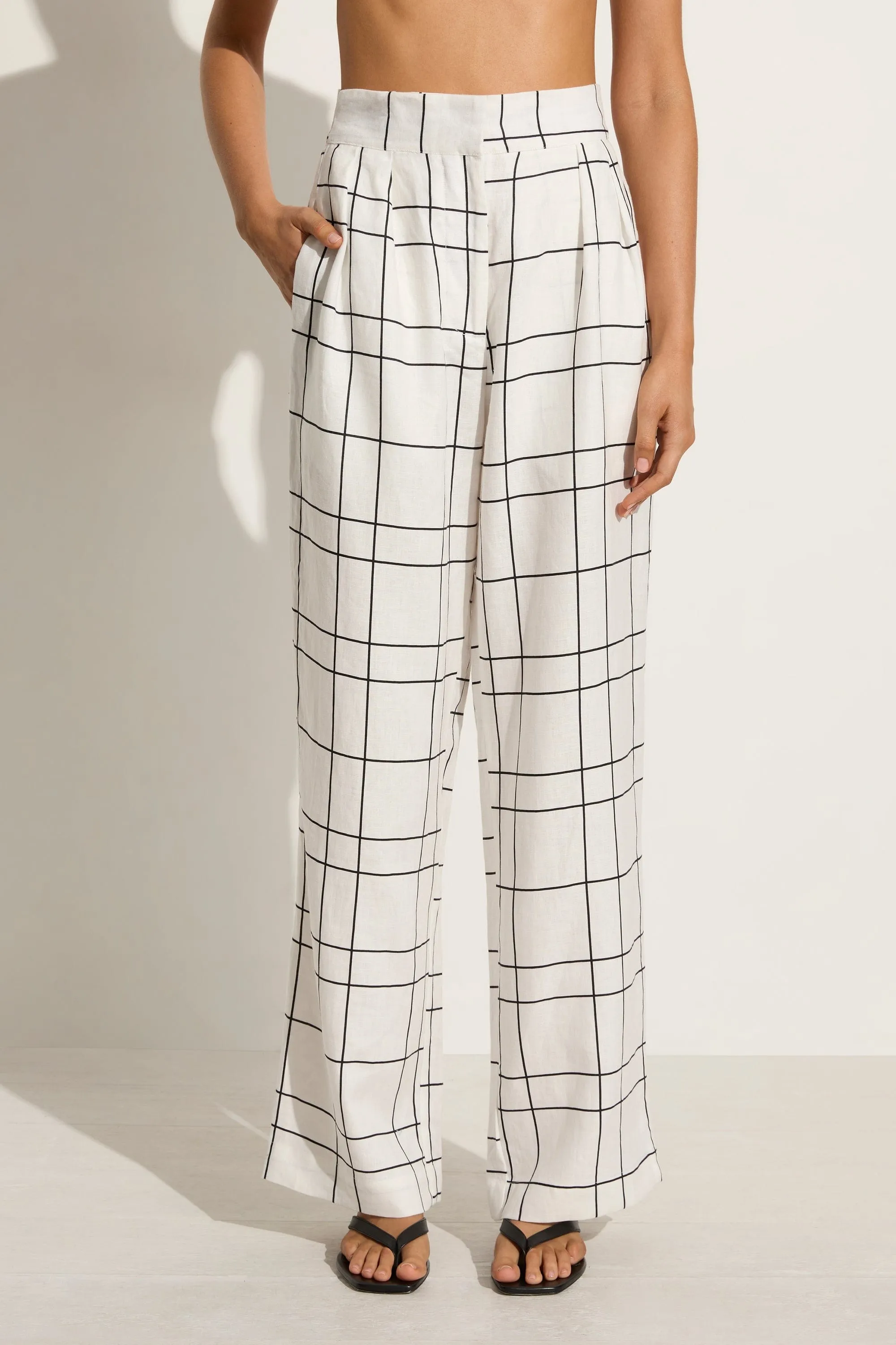 Duomo Pant Letizia Check White - Final Sale sold by Faithfull the Brand product image thumbnail 2