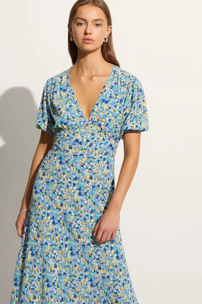 Las Mayas Midi Dress Cala Nica Floral Blue (Exclusive) - Final Sale sold by Faithfull the Brand product image thumbnail 2