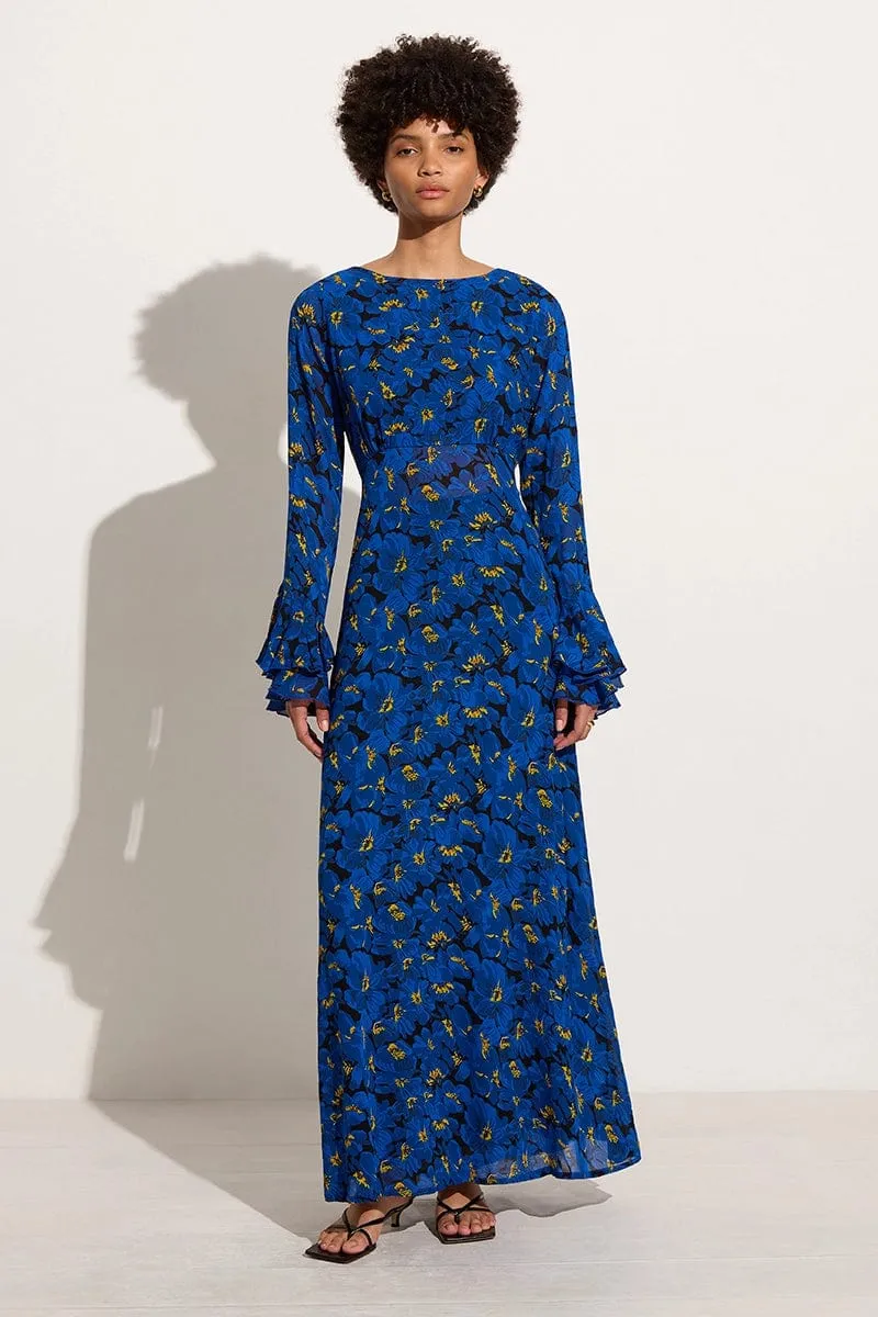 La Joya Maxi Dress El Limon Floral Blue sold by Faithfull the Brand