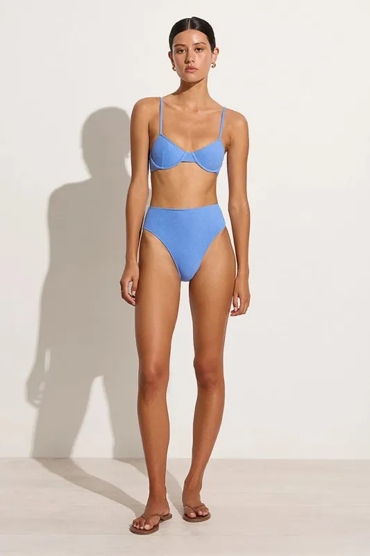 Citra Bikini Bottoms Sicilian Blue Towelling - Final Sale sold by Faithfull the Brand