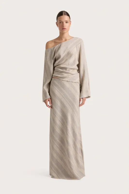 Sao Paulo Skirt Sand Sky Stripe - Final Sale sold by Faithfull the Brand