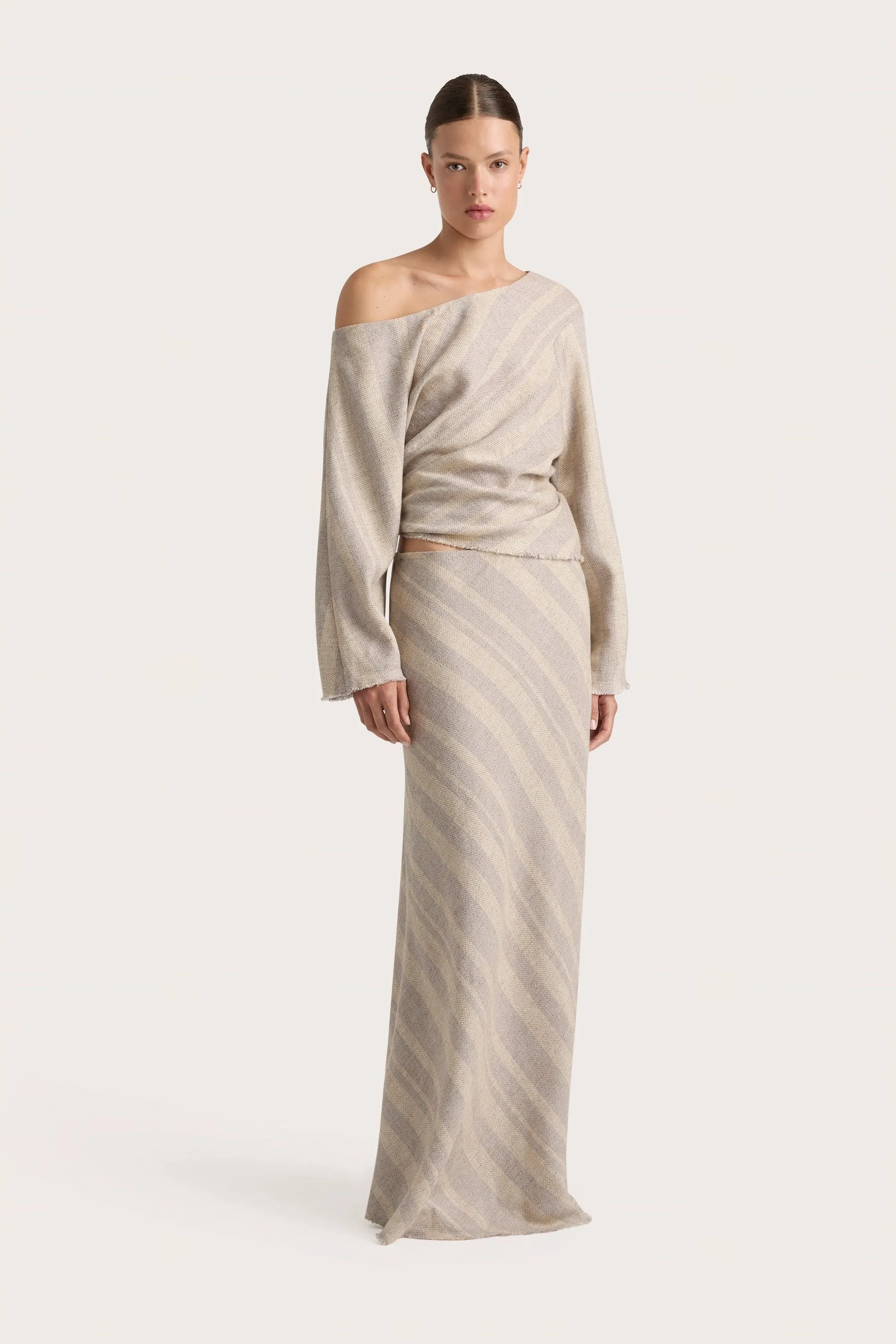 Sao Paulo Skirt Sand Sky Stripe - Final Sale sold by Faithfull the Brand product image thumbnail 4