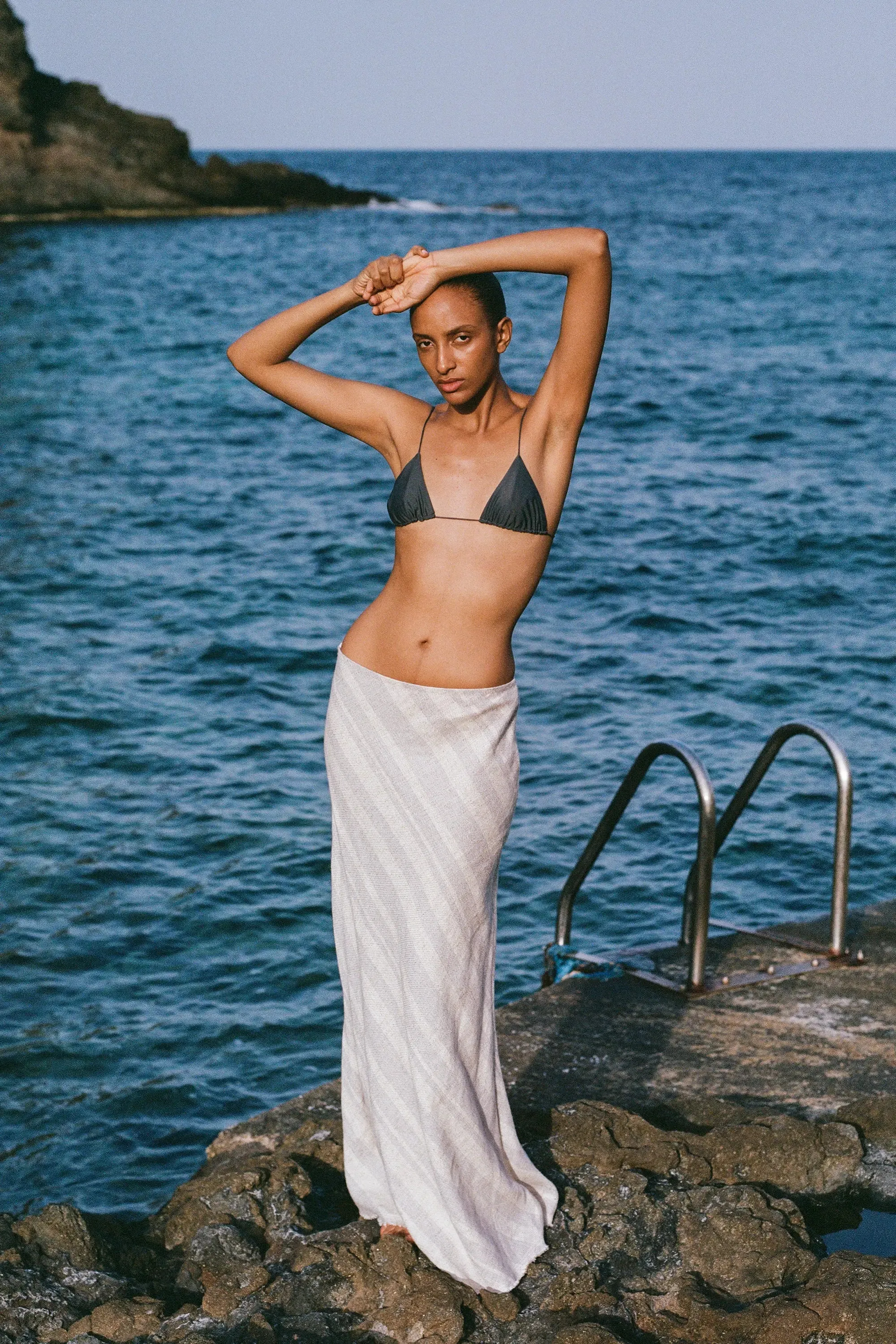 Sao Paulo Skirt Sand Sky Stripe - Final Sale sold by Faithfull the Brand product image thumbnail 2