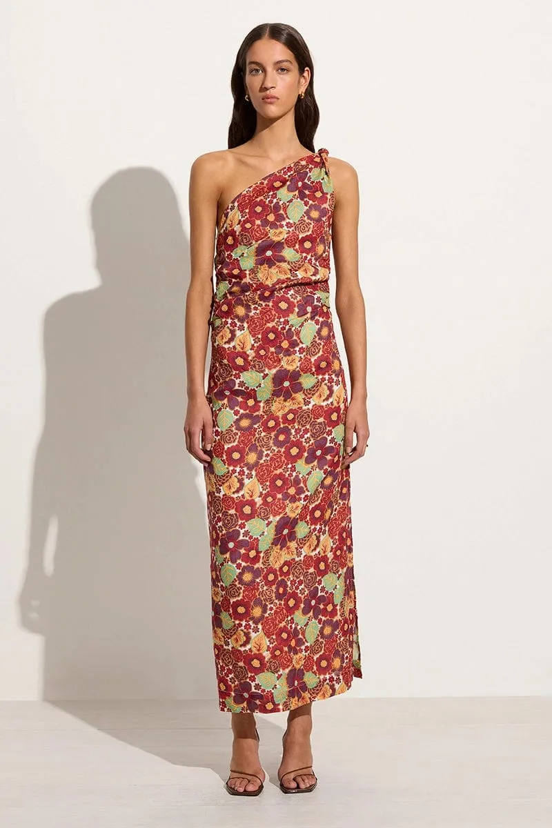 Jomana Midi Dress La Mira Floral Ruby - Final Sale sold by Faithfull the Brand