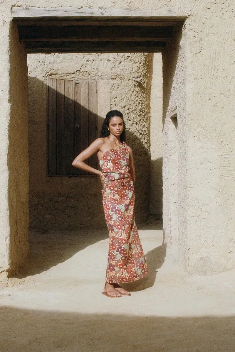 Jomana Midi Dress La Mira Floral Ruby - Final Sale sold by Faithfull the Brand product image thumbnail 2