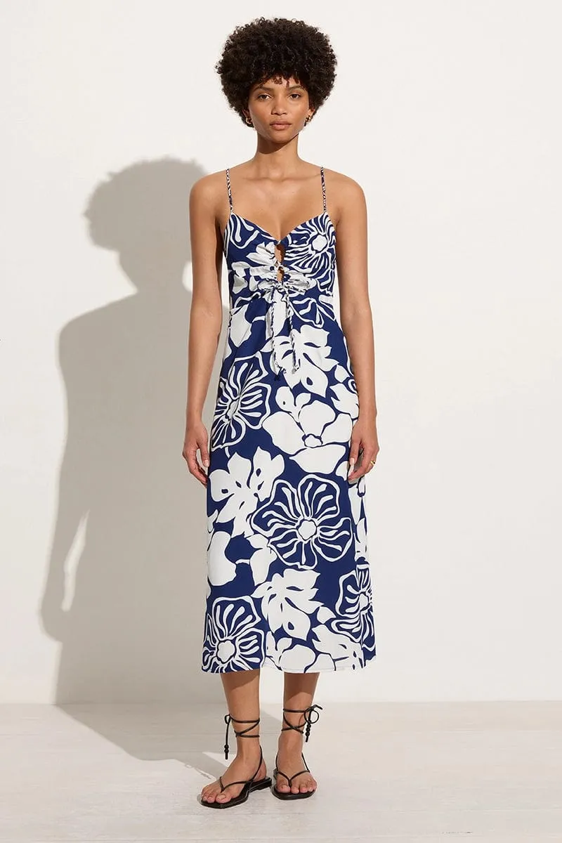 Bea Midi Dress Mica Floral Navy sold by Faithfull the Brand