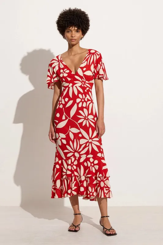 San Isidro Midi Dress De La Paz Floral sold by Faithfull the Brand