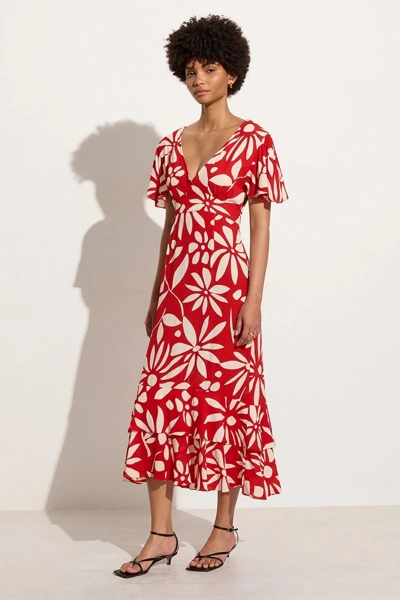San Isidro Midi Dress De La Paz Floral sold by Faithfull the Brand product image thumbnail 3