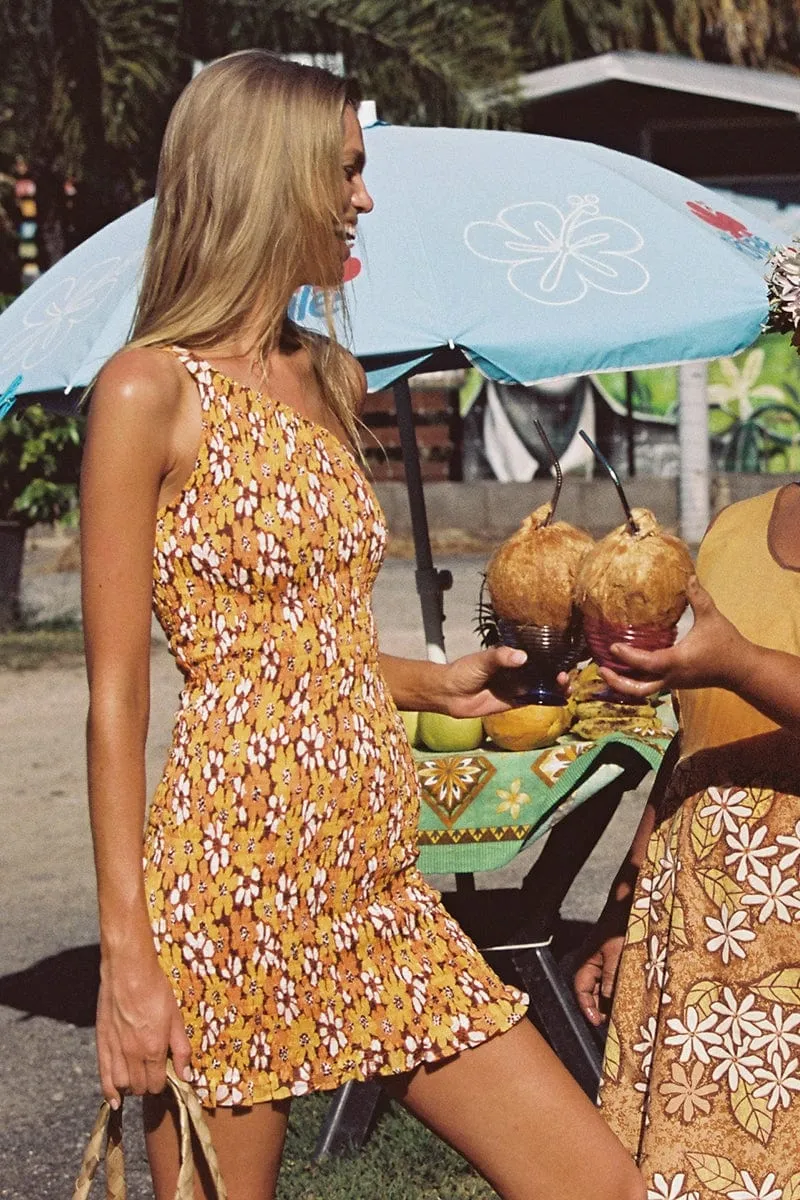 Terre Mer Mini Dress Li Reni Floral Print Orange - Final Sale sold by Faithfull the Brand product image thumbnail 2