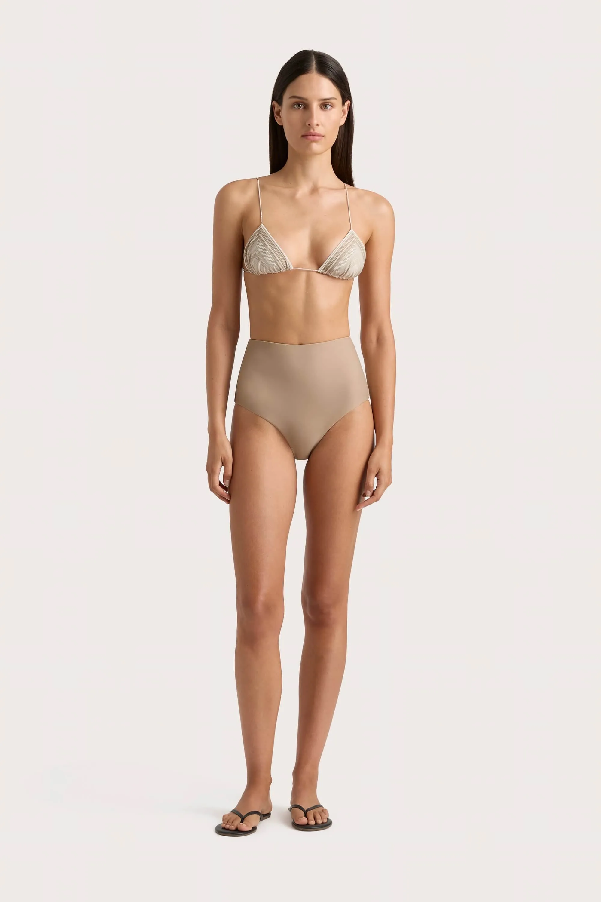 Elea Bikini Top Futura Stripe Taupe - Final Sale sold by Faithfull the Brand