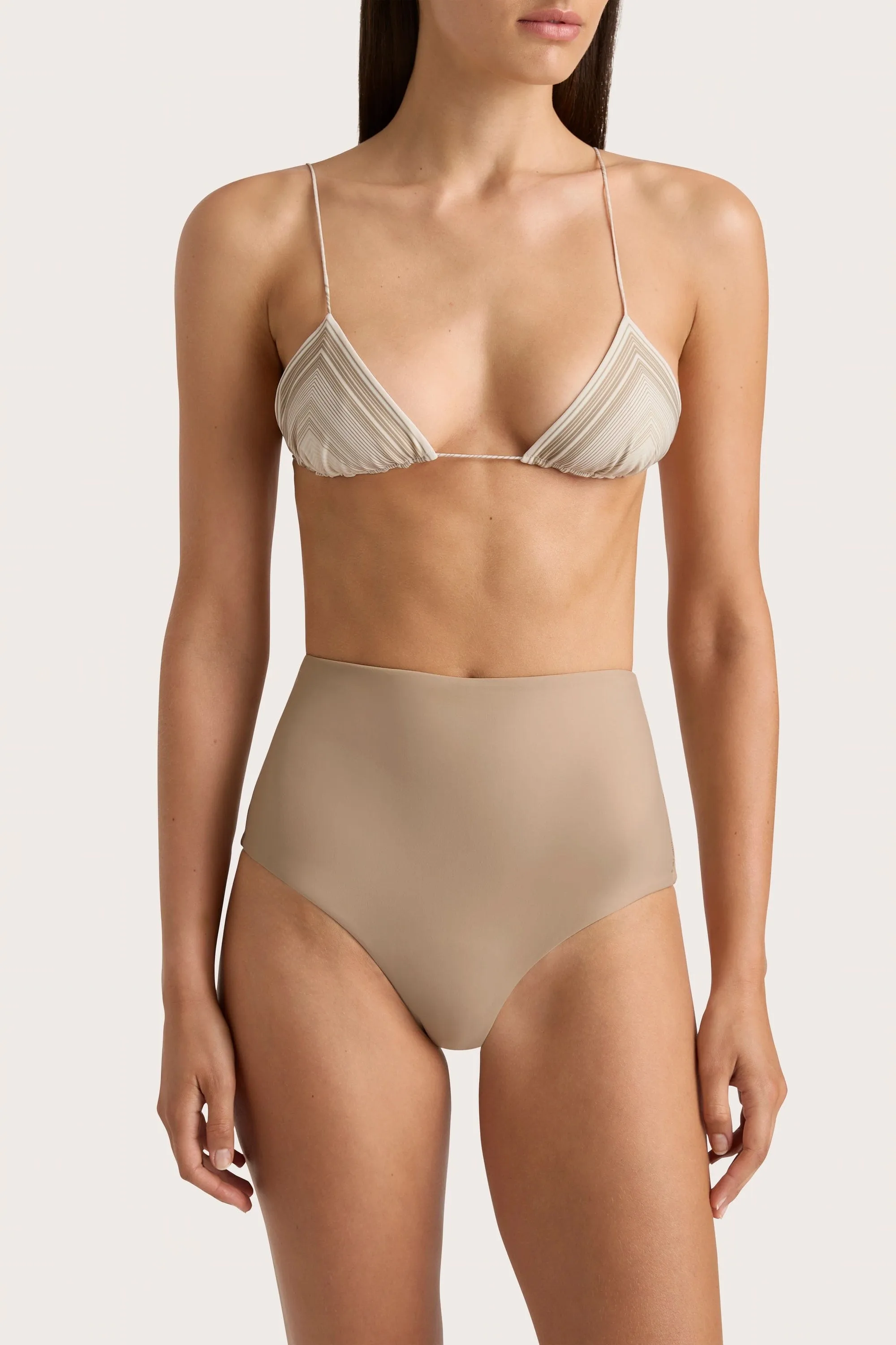 Elea Bikini Top Futura Stripe Taupe - Final Sale sold by Faithfull the Brand product image thumbnail 2