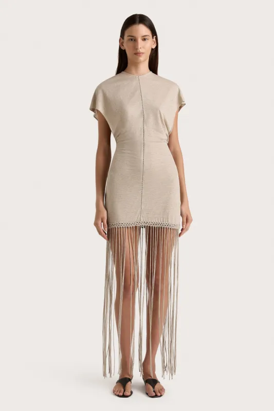 Ines Fringe Dress Oatmeal - Final Sale sold by Faithfull the Brand