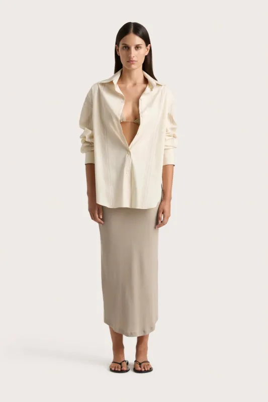 En Vau Shirt Foam Taupe Stripe - Final Sale sold by Faithfull the Brand