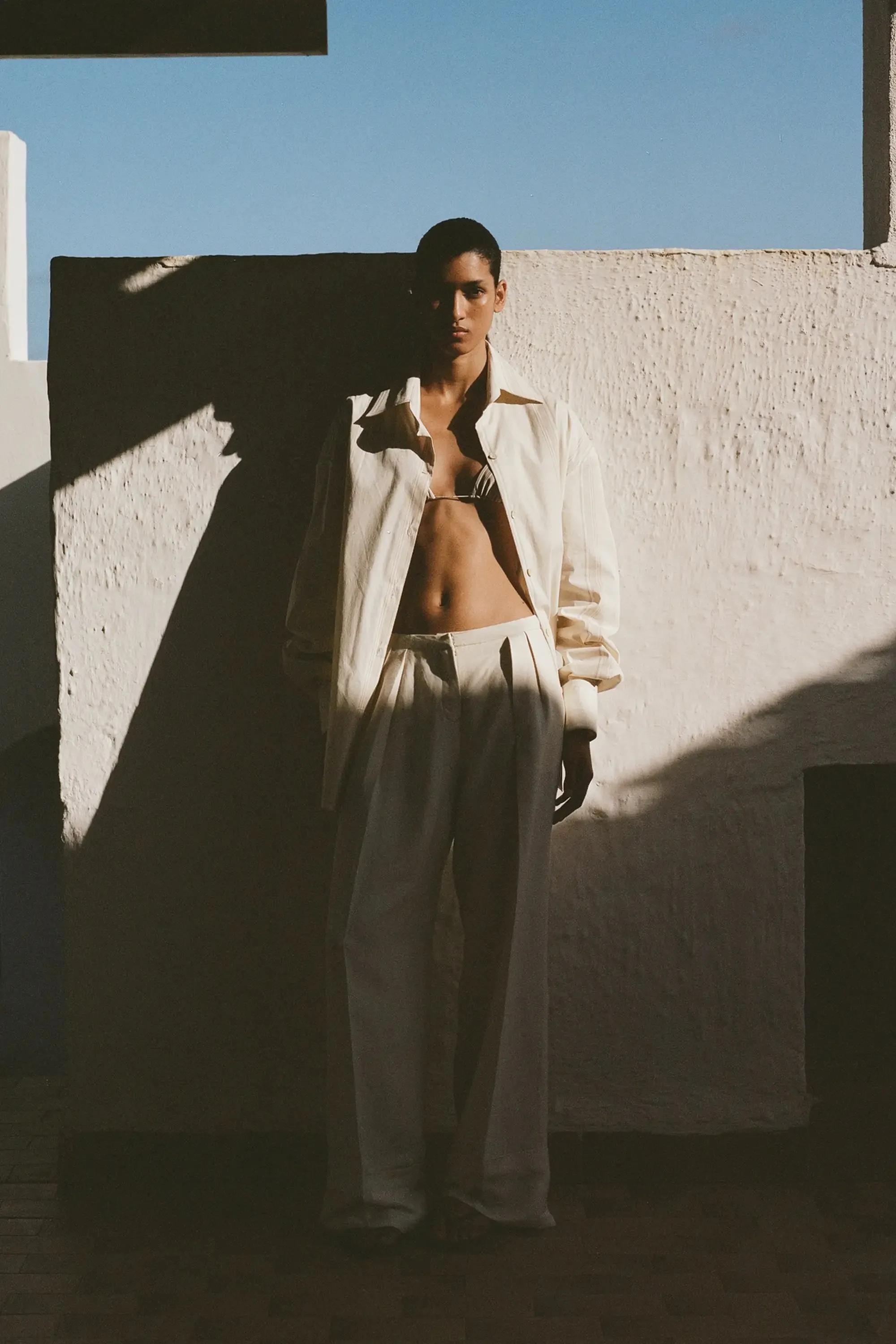 En Vau Shirt Foam Taupe Stripe - Final Sale sold by Faithfull the Brand product image thumbnail 2