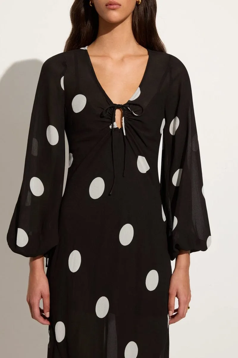 Santos Maxi Dress Veia Polka Dot Chocolate sold by Faithfull the Brand product image thumbnail 4