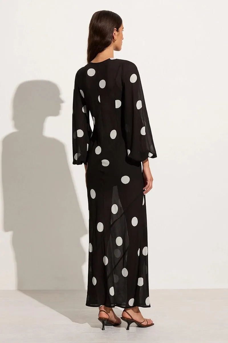 Santos Maxi Dress Veia Polka Dot Chocolate sold by Faithfull the Brand product image thumbnail 5