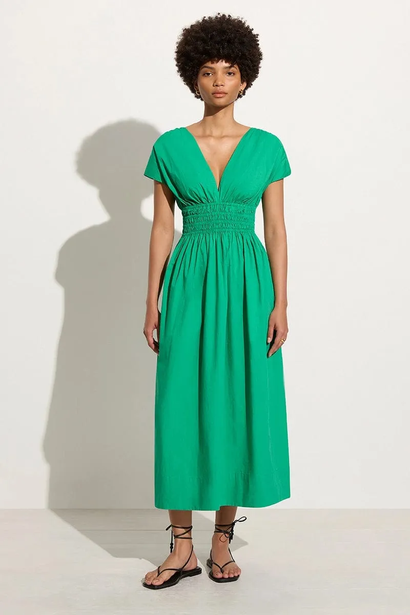 Agnes Midi Dress Verde sold by Faithfull the Brand