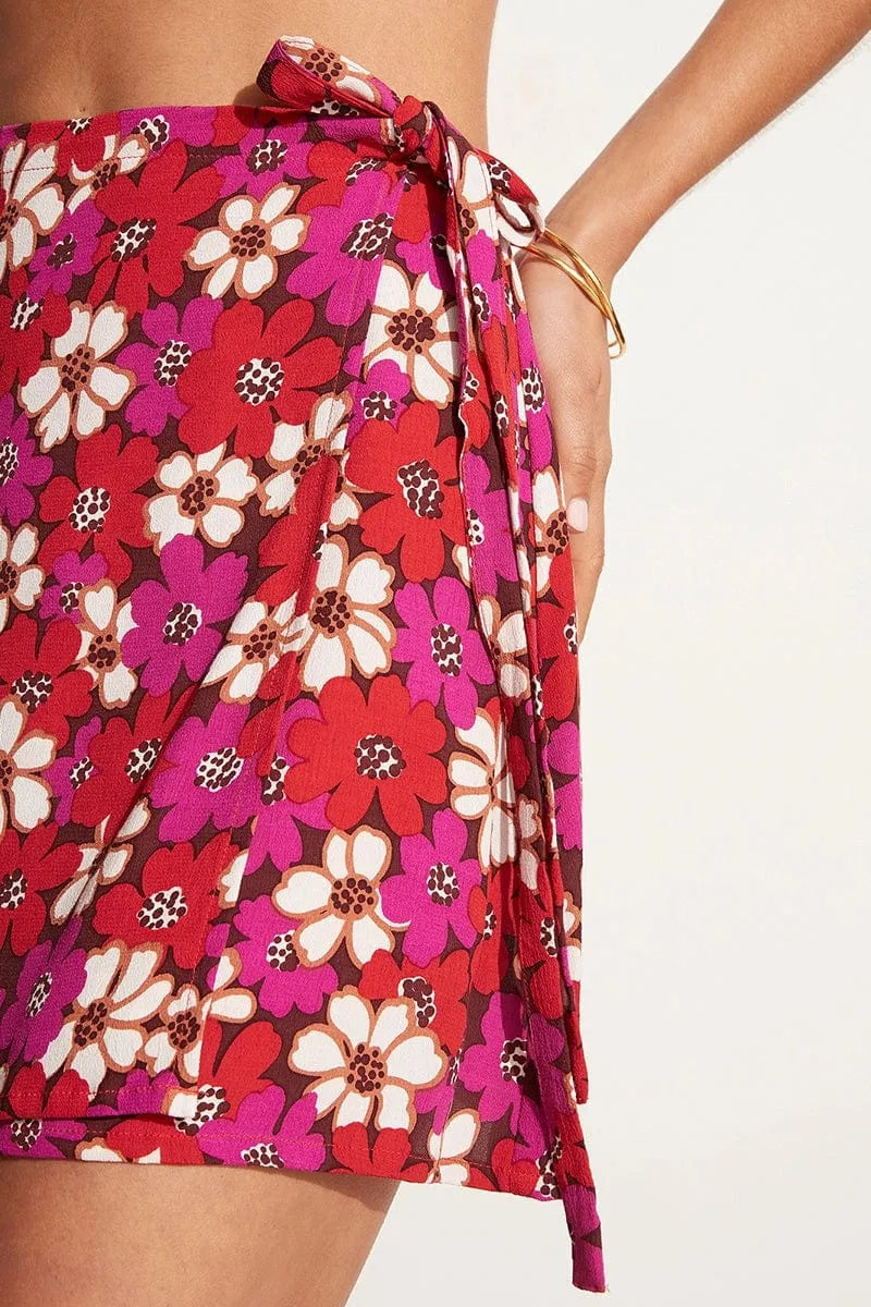 Te Moana Skirt Li Reni Floral Print Fuchsia - Final Sale sold by Faithfull the Brand product image thumbnail 5