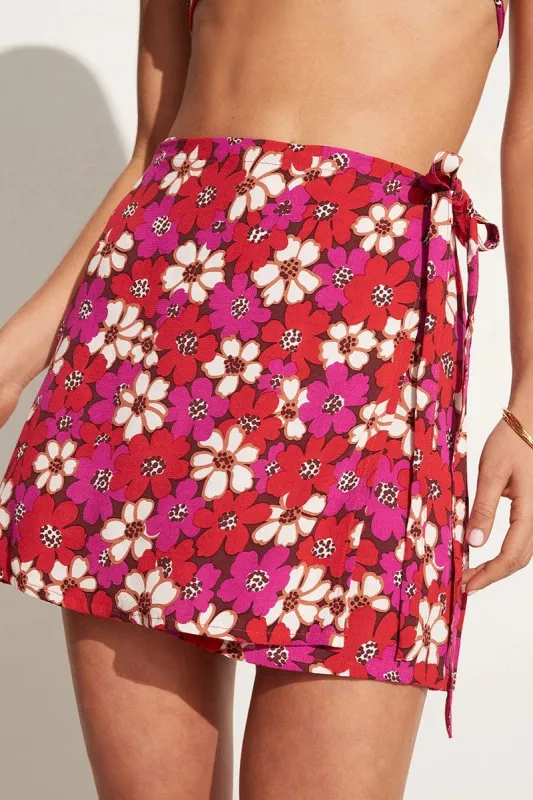 Te Moana Skirt Li Reni Floral Print Fuchsia - Final Sale sold by Faithfull the Brand