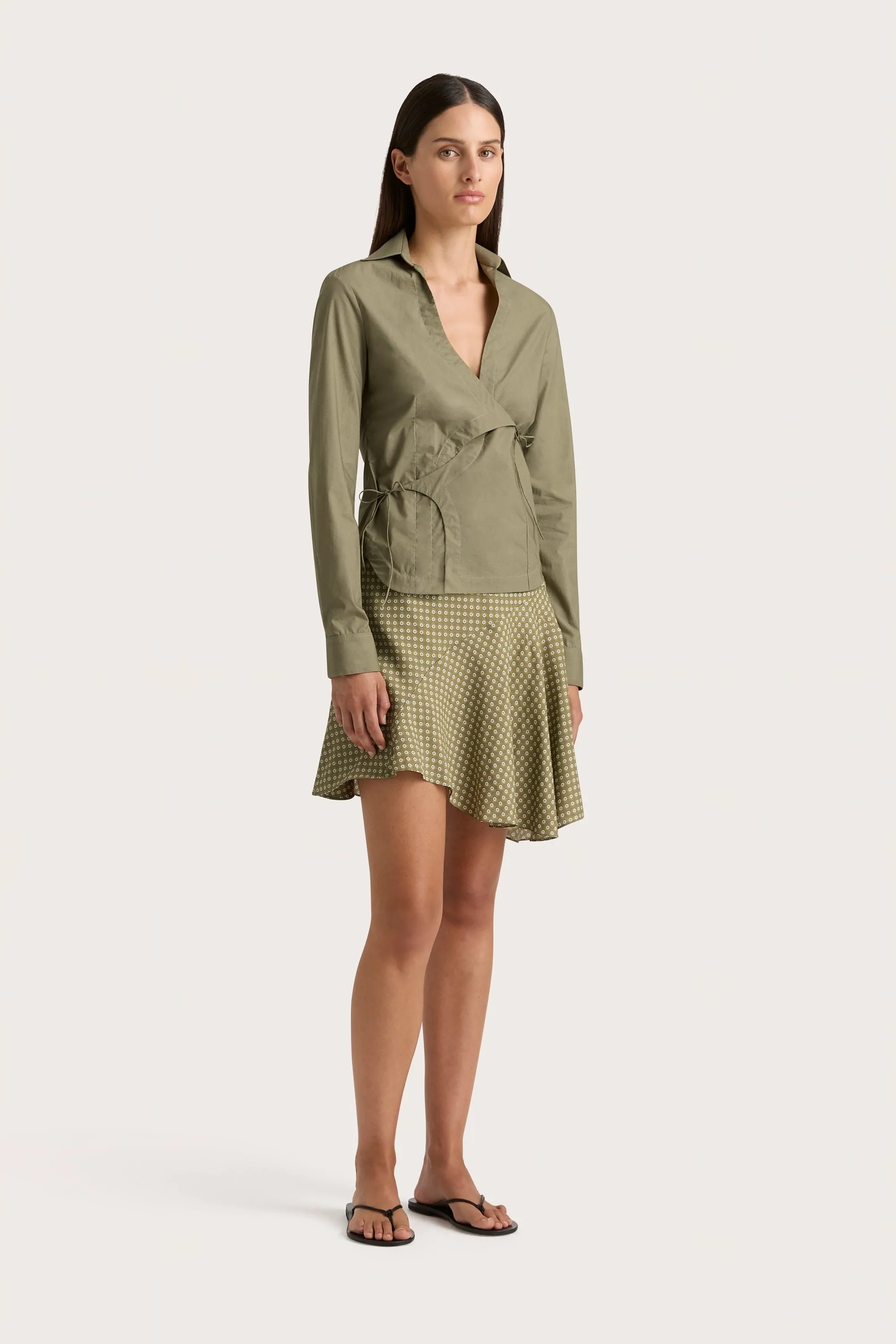 Emalee Mini Skirt Oliander Khaki - Final Sale sold by Faithfull the Brand product image thumbnail 3