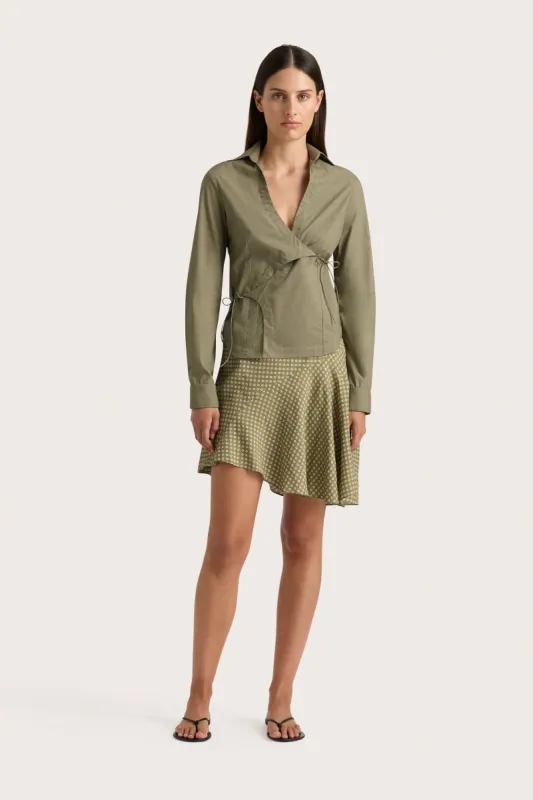 Emalee Mini Skirt Oliander Khaki - Final Sale sold by Faithfull the Brand